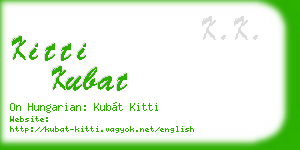 kitti kubat business card